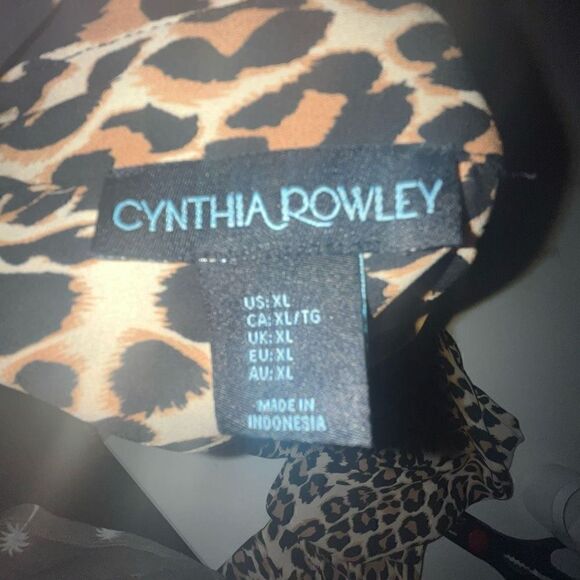 Cynthia Rowley animal print blouse XL - Picture 5 of 6